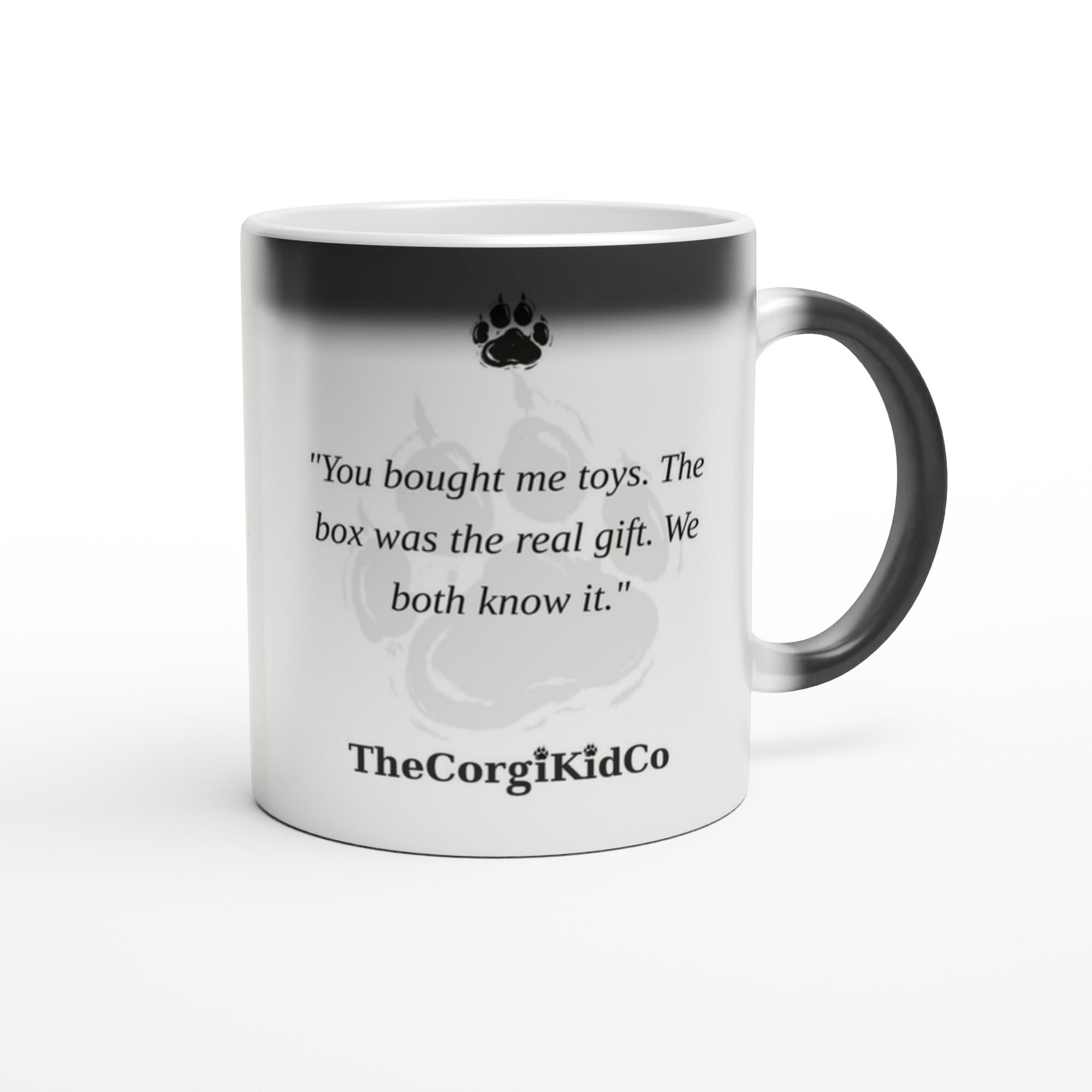 Cypher The Corgi Kid magic mug — real mug with the SN-18 quote